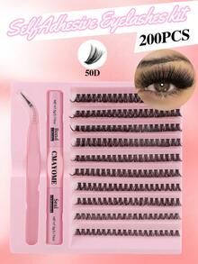200 cílios postiços em tufos, cílios individuais, curvatura D, 8-16mm, para você mesma criar sua maquiagem dos olhos. Conjunto de cílios postiços à prova d'água 30D+40D+50D+60D+80D+100D, super volumosos, que aumentam o olhar, fáceis de usar para criar uma maquiagem natural. Reutilizáveis, ideais para iniciantes, perfeitos para casamentos, encontros, festas e feriados. Uma ótima opção de presente para o Natal, Halloween e outras datas comemorativas. Inclui cola para cílios e pinça para facilitar a aplicação. - Rosa - Ver 14