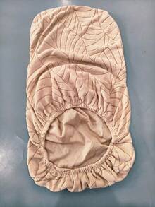 半件装 叶子图案藤椅套，纯色防滑椅套，弹性餐椅套，适用于厨房、酒店、宴会厅 - 卡其色 - 查看 8