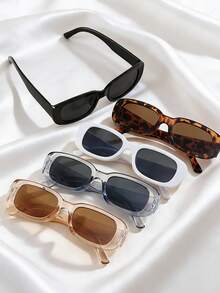 5 Pairs Of Fashionable New Small Frame Square Personalized Street Photography Cute Teen Glasses - Multicolor - View 4