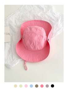 Dopamine Energetic Foldable Sun Hat, Unisex UV Protection Bucket Hat, Lightweight Quick-Dry Textured Wide Brim Fishing Hat, Outdoor Sunshade Hat, Casual Sun Hat - Drawstring Quick-drying - View 13