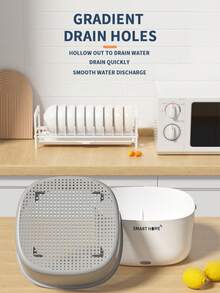 Máquina de limpieza automática de frutas y verduras, purificador eléctrico de alimentos para lavar frutas, verduras, arroz, pasta, carne, con cesta de drenaje (blanco) - Multicolor - Ver 6