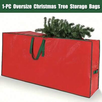 1 PC Extra-Large Waterproof Christmas Tree Storage Bag - Christmas Tree Storage - Heavy-Duty, Stylish Dual Zippers, Durable Handles, Perfect For Christmas Trees, Ideal For Holiday Home Organization And Storage