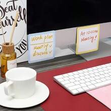 12pcs Reusable Magnetic Memo Notes, Multi-Color Erasable Magnetic Labels, Nameplates For Whiteboard, Fridge, Storage Cabinet, Living Room, Classroom, Bedroom, Kitchen, Word Memo, Desk Decor, Room Decor, Stationery, School Supplies, Back To School - Multicolor - View 4