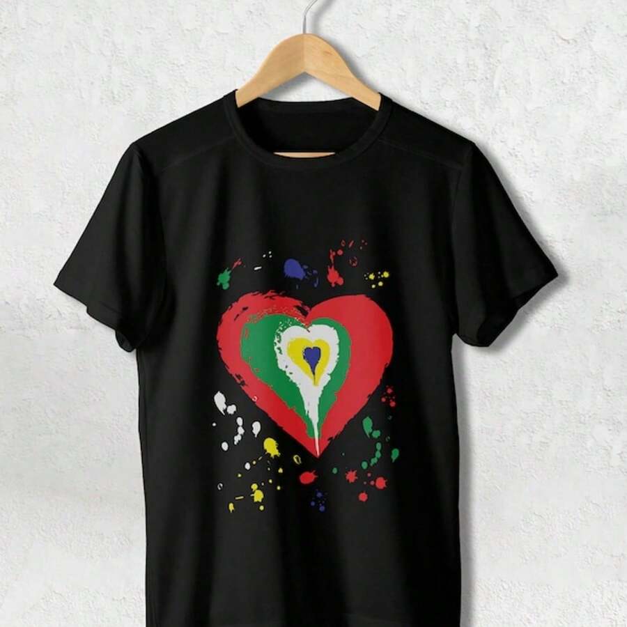 Heart Of The Eastern Star T-Shirt _ Unisex Heavy Cotton Tee For OES Members _ Perfect Gift For Easte - 黑色 - 查看 1