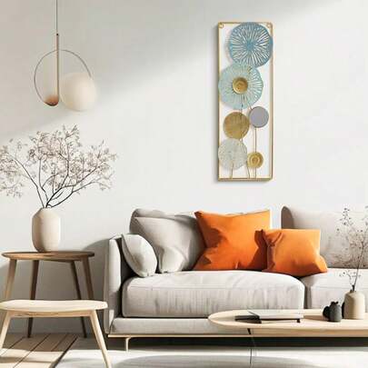 QICHEN Decoracion de Hierro para Pared,Decoración de arte de pared Forma de loto,Decoracion Hogar Pared,Escultura de Silueta de Colgante 3D,Sala de estar, hotel, dormitorio