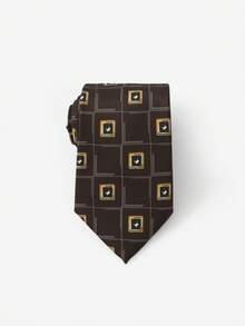 1pc Plaid Printed Necktie, Casual Business Party Accessory Suitable For Various Occasions - Violet Purple - View 5