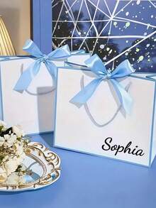 1pc Gift Bag, Gift Box Alternative, Customized Name Gift Bag, Bridesmaid Gift Box, Wedding Party, Customized Birthday Gift Packaging, Wedding Gift Bag, Bridesmaid Gift Bag, Engagement Gift Bag, Christmas Gift, Halloween, Halloween Decor, Customized Wedding Bridesmaid Gift Bag, Customized Name Wedding Gift Box, Bachelorette Party Gift Bag - Multicolor - View 6