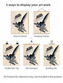 1pc Frameless Vintage Fighter Poster - F-15 Eagle Fighter Art Print, Retro Military Aviation Wall Decor For Bedroom Dorm Home Office Classroom, Aviation Lover Gift & Best Gift Choice - Multicolor - View 6