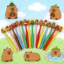 12pcs/24pcs Cartoon Eraser Kapibara Series High-Quality Large Hole Erasers, Clean And Smudge-Free, Suitable For Students, Classroom Rewards, Holidays, Gifts, And Office Supplies - Kapibala Series Erasers Are Randomly Distributed. - View 2