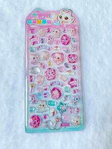 可爱许愿猫水晶浮雕贴纸，3D立体糖果贴纸，适用于剪贴簿、水瓶、冰箱、手机壳、笔记本、奖励礼物、趣味装饰DIY贴纸