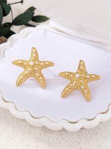 1对时尚优雅的极简主义海星耳钉（女士款） - 海星 - 查看 23