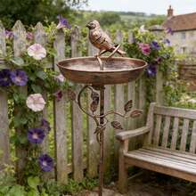 复古铁艺3D鸟形鸟浴盆，鸟浴碗 | 斋月/开斋节/新年装饰，庭院喂鸟器，馈赠亲友，花园高脚架装饰 - 彩色 - 查看 10