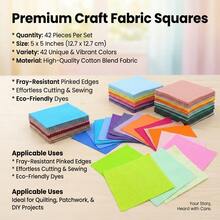 42 Pieces Candy Color Fabric Set 12.7*12.7 Cm Fabric Set, Pre-Cut Suitable For DIY Sewing And Scrapbooking | Colorful | 100% Polyester Craft Material | Great For Handmade Crafts And Sewing Supplies, Suitable For Beginners And Enthusiasts Can Also Be Used For Valentine's Day And Holiday Gifts, Sewing Fabrics, Craft Supplies, Quilting Fabrics, Sewing Supplies, Sewing Accessories And Supplies - Multicolor - View 9