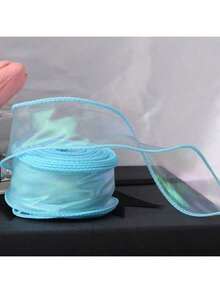 4cm Width 10/50 Yards Rainbow Organza Ribbon, Transparent Wide Craft Ribbon Suitable For Flowers, Bouquets, Wreaths, Weddings, Birthday Parties, Christmas Gifts, Hair Accessories, Decorations And More - Multicolor - View 23