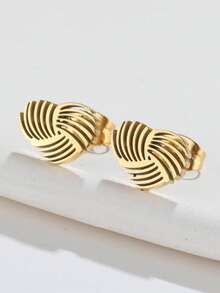 1对复古镂空耳环，不锈钢心形耳环，送给珠宝爱好者的完美情人节礼物 - GED528 - 查看 5