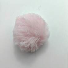 1pc Solid Color Cute Fluffy Rabbit Tail Decor, Suitable For Daily Wear - Pink - View 3