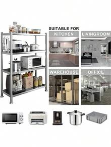 Almacenamiento Estantes de Metal 4 Niveles, Estantería Horno para Microondas, Anaquel Estante Metálico para Cocina, Recámara, Lavandería, Pesado Estante de Acero Organizador - por defecto - Ver 3