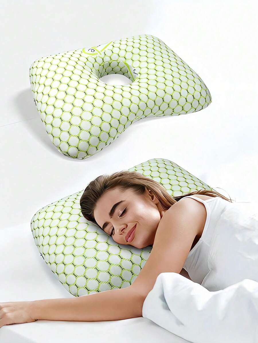 Ear Piercing Pillow For Side Sleepers Ear Hole Pillow Washable Comfortable Ear Guard Pillow For The Elderly And Patients/Adult Beauty Salon Pillow/Hollow Design For Comfortable Ears/A Must-Have For Lunch Naps/Office And Home Essentials