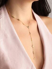 1件个性化拉丁文项链，可定制1-12个字母的名字，标准Y形字母名字项链，提升您的时尚品味，女士镀金名字项链 - 愛心款 - 查看 6