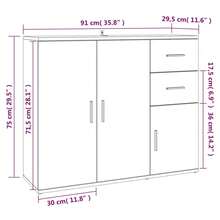 Villeneuve Aparador de madera contrachapada blanco 91x29,5x75 cm - Blanco - Ver 10