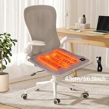 1pc Rapid Heating Seat Cushion, Smart Multi-Level Temperature Control, Large Heating Area, Warm For Outdoor Activities, Refined Fabric, Dotted Anti-Slip Design, Compact & Portable, Suitable For Camping, Fishing, Seat Heating, Office And More Scenarios - Light Grey - View 12