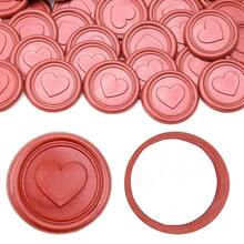 30张心形图案蜡封贴纸，专用于信封和邀请函，易于使用，粘性强，花卉图案信封贴纸，礼品邀请函配件 - 彩色 - 查看 11