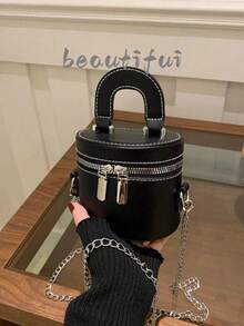 2025新款批发简约时尚化妆包，迷你口红袋及单肩/斜挎包，女士款 - 黑色 - 查看 9