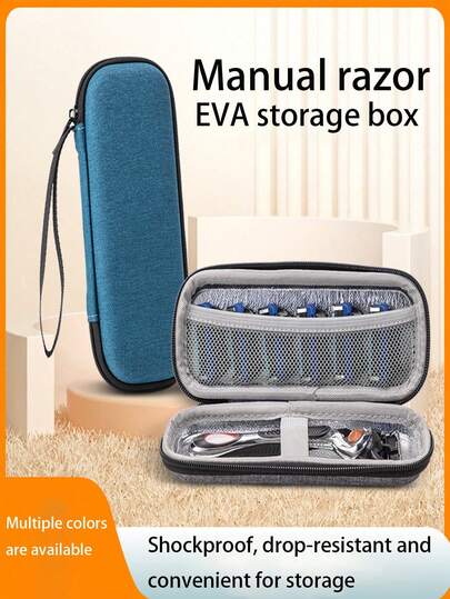 1pc EVA Hard Case Storage Bag, Suitable For 1/2 Vintage Razor Box, The Perfect Companion For Razors ,Travel Essential Bag