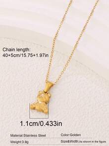 1pc Stainless Steel Bear Necklace For Women Fashion Ins Cute 18K Gold Plated Bear Pendant Chain Necklaces Jewelry - Necklace - View 20