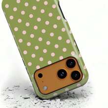 Soft & Cute White Polka Dot Phone Case, Y2K Style, Compatible With IPhone 17/16/15/14/13/12/11 Pro Max - Màu xanh Ô liu - Xem 5