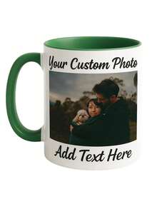 Customized Photo & Text Printed Double-Sided Coffee Mug, Add Your Logo, Photo And Text, Ceramic Cup Personalized Gift Suitable For Christmas, Thanksgiving, Birthday, Holidays - Multicolor - View 8