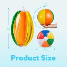 Joyfy Rainbow Beach Balls(12 Pack), 12'' Inflatable Swimming Pool Toys For Summer Water Games Kids Birthday Party Supplies Combo Set Include Inflatable Beach Balls - 彩色 - 查看 8