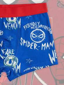 Disney 1pc Spider-Man Men's Briefs, Skin-Friendly Elastic Fitted Comfortable Boxer Briefs, All Season - Blue and White - View 4