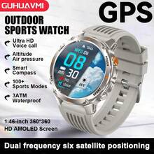 KENPANG ساعة ذكية رياضية خارجية جديدة لعام 2026 للرجال، تحديد المواقع GPS+Beidou، شاشة AMOLED HD 1.46 بوصة، مع مكالمات بلوتوث، مساعد صوتي، وظيفة التذكير، مقاومة للماء 3ATM، ضوء LED، أكثر من 100 وضع رياضي، قياس الارتفاع/الضغط الجوي/البوصلة، بطارية 540 مللي أمبير، متتبع لياقة صحي متوافق مع iOS و Android - متعدد الألوان - مشاهدة 17