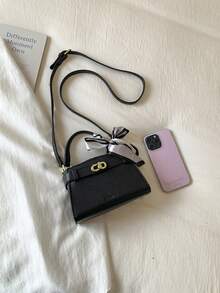 时尚女士手提包，高品质通勤托特包，斜挎单肩包，带围巾 - 彩色 - 查看 4