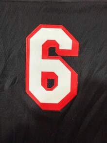 Men's 6 Black Basketball Jersey Casual Embroidered And Sewn Round Neck Vest Party Sports Top - Black - View 3