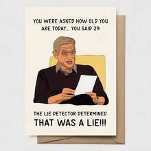 1pc Funny Rude Birthday Card | "Lie Detector Confirms That's A Lie" Gag Gift For Friends And Family - A - View 9