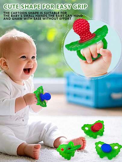 One Raspberry-Flavored Teething Stick, Silicone Baby Teething Gel, Anti-Bite Teething Gel, Chewable Teething Stick, Teething Toy.