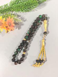 33pcs 10mm Large Gold Flower Beads Glass Bracelet Muslim Prayer Beads TASBIH