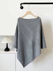 1pc Women's Solid Color Knitted Wool Blend Shawl Cardigan, Sun Protection, Warm, Elegant, Lady Style, Suitable For Indoor, Office, Travel, Outing, Spring, Autumn, Winter - Multicolor - View 17