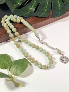 45颗/10厘米树脂仿琥珀星光彩色念珠，中东风格 - 彩色 - 查看 4