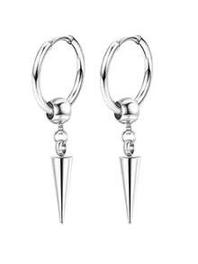 一对简约不锈钢锥形耳环，圆形耳环吊坠，男女皆宜，圣诞节、新年、情人节节日礼物 - 多色 - 查看 8
