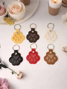 1pc Customized Pet Hair Memorial Keychain, Dog/Cat Hair Memorial Keyring, Personalized Cat Hair Memorial Keychain, Portable Pet Hair Memorial Storage Bag, Dog Hair Storage Keyring, Hot-Stamped Pet Memorial Gift, Pet Hair Capsule Keychain, Customized PU Leather Keychain, Personalized Keyring, Personalized Keychain, Pet Hair Memorial Keychain - Multicolor (Style 2) - View 4