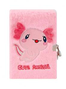 1 PC Cartoon Fish Plush Lock Notebook Student A5 Cute Diary Girl Notebook Gift Notebook - Multicolor - View 12