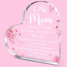 1pc "Dear Mom I Love You" Heart Acrylic Plaque, Meaningful Letter Gift From Daughter & Son, Sentimental Mother's Day Keepsake - Multicolor - View 34