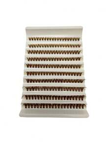 200pcs D-Type Dense Brown Single False Eyelashes, 40D Curl, Fluffy And Natural, Soft And Light, DIY Eyelash Grafting, Suitable For Daily Use, Party Makeup, Valentine's Day Makeup DIY, Brown False Eyelashes, Eyelash Clusters, Single False Eyelashes, False Eyelashes - Brown - View 10
