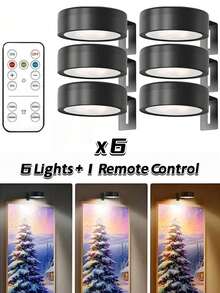 1/3/6pcs Wireless Metal Wall Art LED Lights, Wall Lamps, Fairy Lights, Table Lamps, Night Lights, Reading Lights, Wireless Wall Lamps With Magnets - Adjustable Color Temperature, Timer, Remote And Button Control - Round - View 4