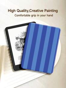 1pc Blue Plaid Pattern E-Book Protective Case, Compatible With Kindle Paperwhite 5, IPad (A16) 11 Inch 11th Gen 2025, IPad 10.2 Inch 10th Gen, Auto Wake/Sleep Function, Slim & Lightweight, Perfect Fit To Protect Your Tablet/E-Reader - Multicolor - View 22