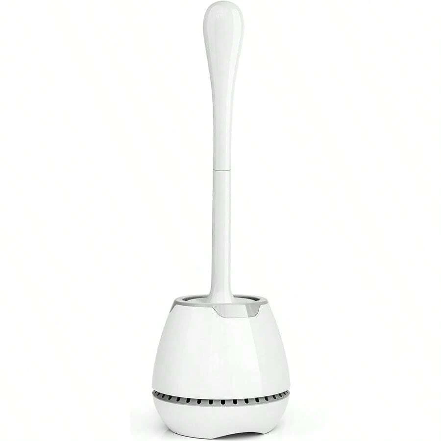 Brush And Holder, Toilet Bowl Brush With Ventilated Holder And Ergonomic Long Handle, Durable Bristles Toilet Scrubber Set For Bathroom Cleaning - B0C5X2G9GD - Xem 1