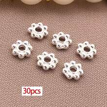 30pcs 18K Gold Spacer Beads Metal Loose Beads Snowflake Flower Charm Beads Spacers For DIY Necklace Earring Bracelet Jewelry Making Accessory - Multicolor - View 8